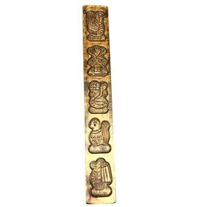 Vintage Dutch Wooden Cookie Mold With Folk Art Design